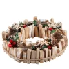 Advent Wreath With Red Fruits And Pine Cones