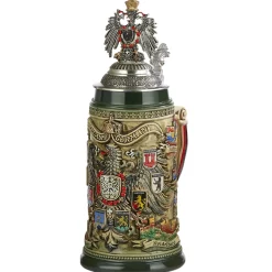 Beer Stein With Tin Eagle "City Arms", Brown, 0.75L