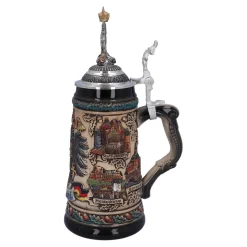 Beer Stein With Tin Eagle 