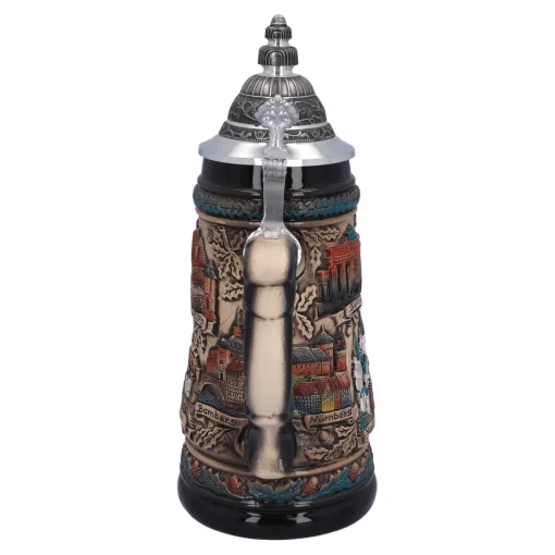 Beer Stein With Tin Lid "Germany", Colored-Brown, 0.5L