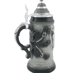 Beer Stein With Tin Lid "Picture Of Rothenburg", Grey, 0,5L