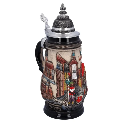 Beer Stein With Tin Lid "Rothenburg", Natural, 0.25 L