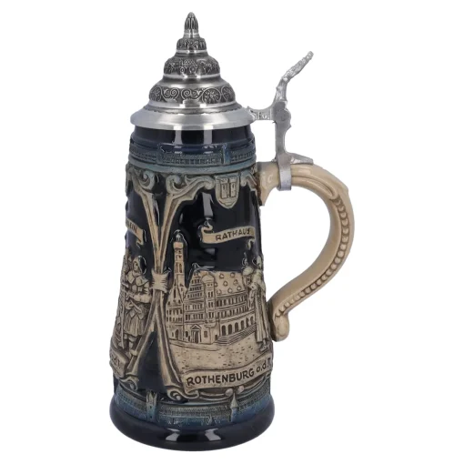 Beer Stein With Tin Lid "Rothenburg With Knight", 0.5L