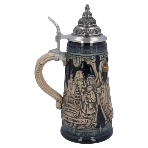 Beer Stein With Tin Lid "Rothenburg With Knight", 0.5L