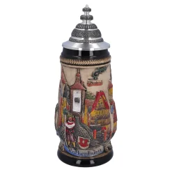 Beer Stein With Tin Lid "Rothenburg", Natural, 0.5L