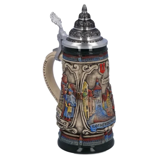 Beer Stein With Tin Lid "Rothenburg With Knight", 0.25L