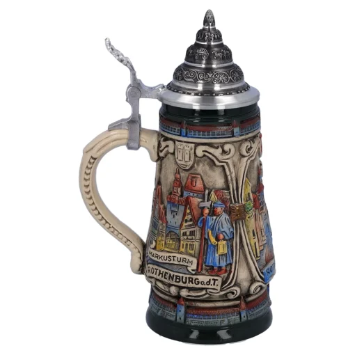 Beer Stein With Tin Lid "Rothenburg With Knight", 0.25L
