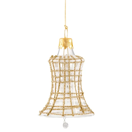 Bell Clear With Glitter Gold/White