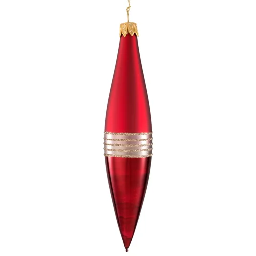 Cone Dark Red Matt/Varnish With Glitter Ribbon
