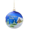 Glass Bauble Blue "Weihnachten Berlin", 10 Cm