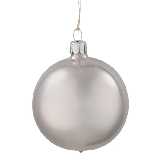 Glass Bauble Grey, Lacquered, 7 Cm