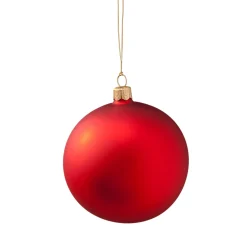 Glass Bauble Matte Red, 10 Cm