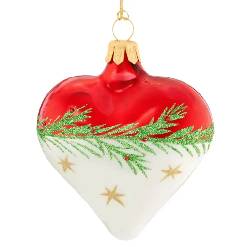 Heart Red-White With Twig And Stars
