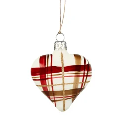 Heart With Check Pattern White Matt