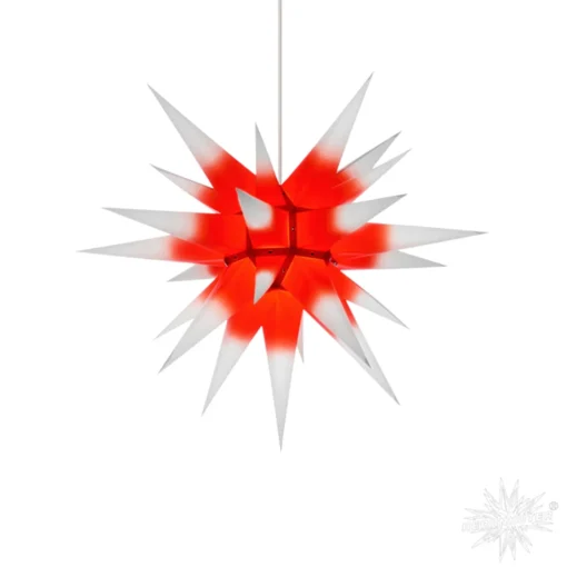 Herrnhuter Paper Star, Red/White, 23.6Inch