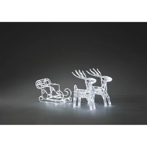 Led Acryl Sledge With Reindeer