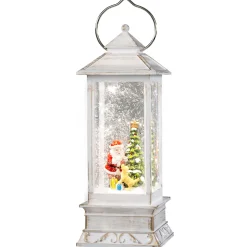 Led Snow Lantern "Santa With Dog", 27,5Cm