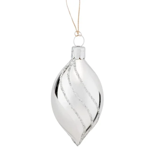 Olive Silver With Glitter Decor