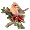 Robin On Poinsettia