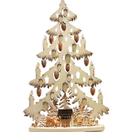 Schwibbogen "Tree Deer On The Manger", 230V With Usb A Port