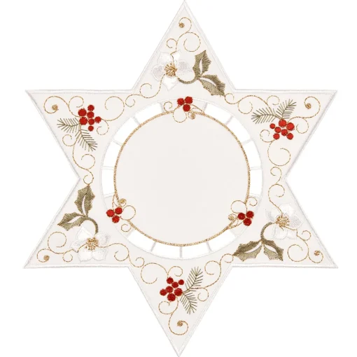 Tablecloth "Christmas Rose White", 25Cm