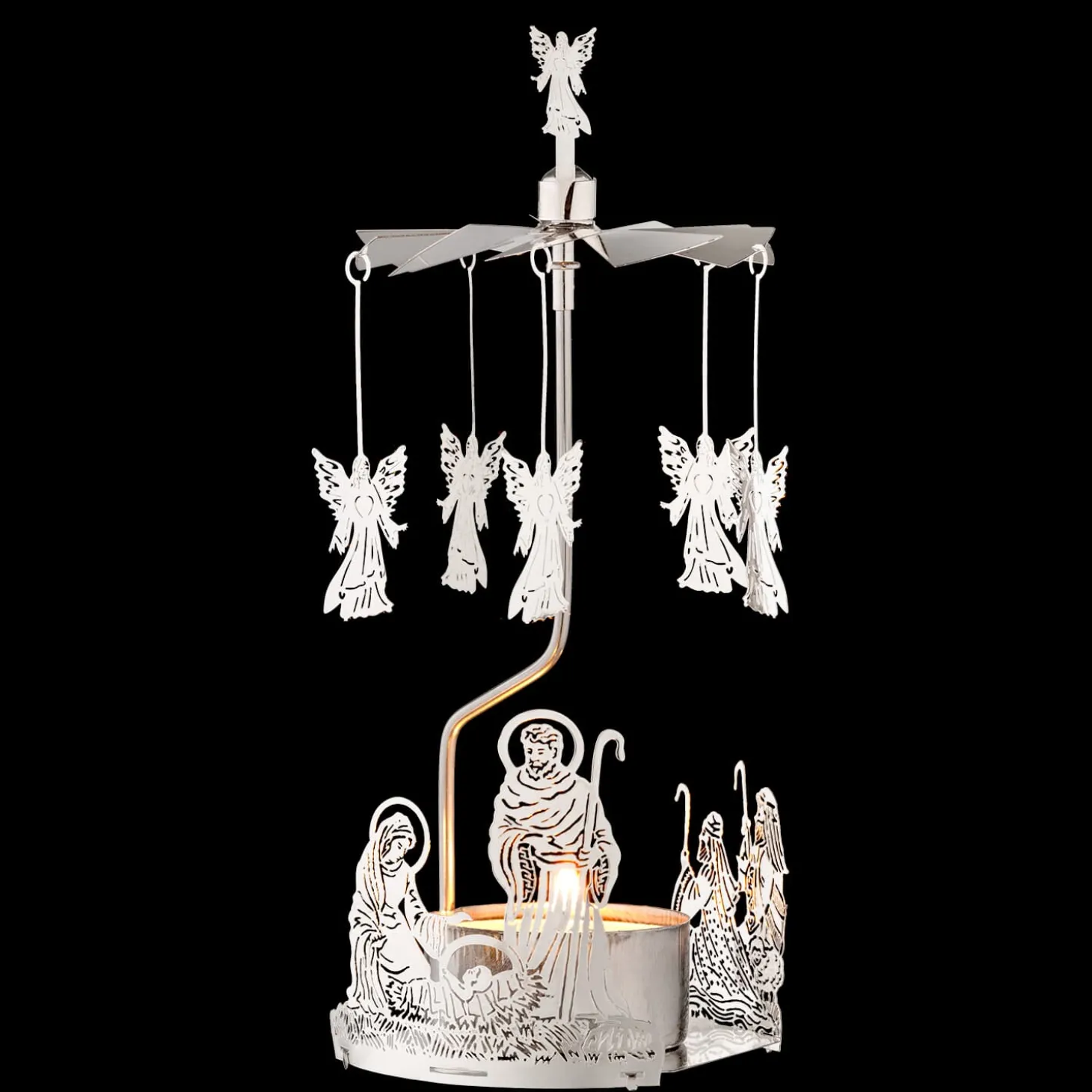 Tealight Mobile "Holy Family", Silver